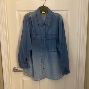 26/28 Ombré Denim Shirt by Lane Bryant